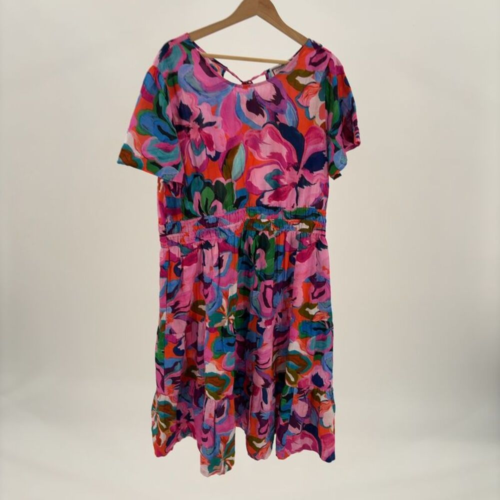 Johnny Was Linen-Blend Midi Dress